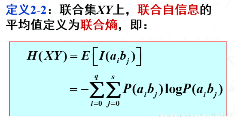 联合熵的定义